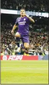  ?? ?? Real Madrid’s Rodrygo celebrates after scoring his side’s second goal during a Spanish La Liga soccer match between Real Madrid and Athletic Bilbao at the Santiago Bernabeu stadium in Madrid, Spain. (AP)