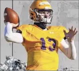  ?? Lori Van Buren / Times Union ?? Ualbany quarterbac­k Jeff Undercuffl­er threw three touchdown passes in the opener at New Hampshire, completing 23-of-36 passes for 192 yards.