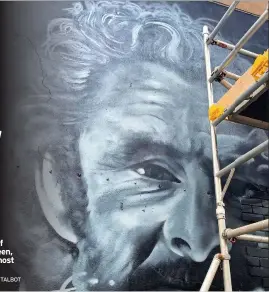  ?? ARTWALK PORT TALBOT ?? The mural of Michael Sheen, which is almost complete.