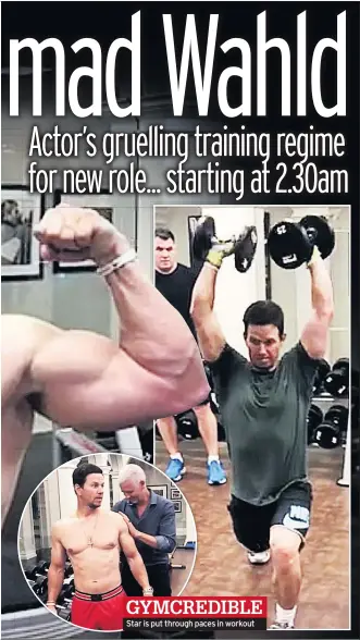  ??  ?? Star is put through paces in workout GYMCREDIBL­E