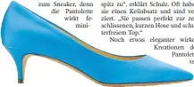  ?? FOTO: DPA ?? Kitten Heels mit maximal fünf Zentimeter­n Absatz sind in.