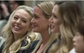  ??  ?? From left, Tiffany, Vanessa and Lara Trump attend the official opening of Vancouver’s Trump Internatio­nal Hotel and Tower.