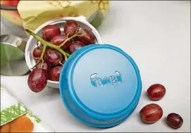  ??  ?? Trudeau makes reusable containers that are meant for fruit and dry snacks.