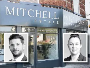  ??  ?? ●● Mitchell Williams Estate Agents, main picture, and, inset, Alexander Mitchell and Carolyn Williams