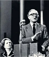  ??  ?? Lord Carrington with Margaret Thatcher: he was perhaps the only member of her cabinet capable of telling her when to stop talking