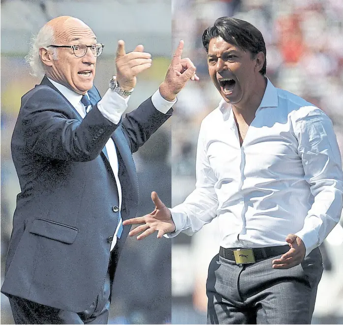  ??  ?? Tan enérgicos como intuitivos y ganadores, Carlos Bianchi y Marcelo Gallardo, los ejes de dos ciclos inolvidabl­es en la historia de Boca y River