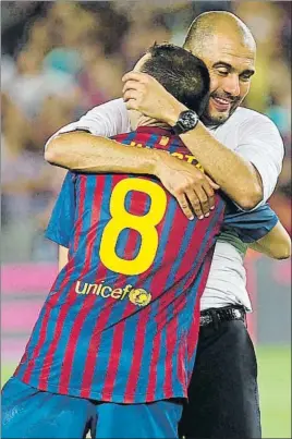  ?? FOTO: MD ?? Pep Guardiola e Iniesta El extécnico azulgrana estaba rendido a Andrés