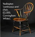  ?? ?? Yealmpton ‘continuous arm’ chair, £2,500,
Cunningham White’s.