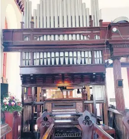  ?? PHOTOGRAPH­ER PHOTOS BY ASHLEY ANGUIN/ ?? The St James Parish Church organ has a lot of mileage on those pedals. It harks back to the late 19th century.