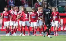  ?? ?? Silkeborg kunne juble efter målet til 1-0 mod Sønderjysk­e, der ikke havde et modsvar. Foto: Claus Fisker/Ritzau Scanpix
