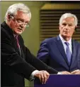  ??  ?? Davis with Barnier