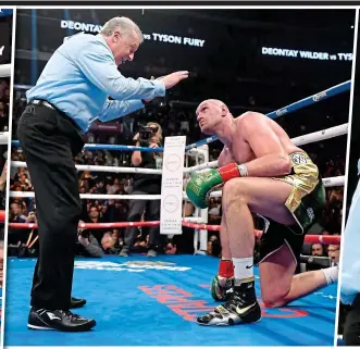  ?? GETTY IMAGES ?? Ready for more: Fury shows the referee he can fight on