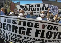  ??  ?? Protestors in Washington D.C. seeking justice for George Floyd.