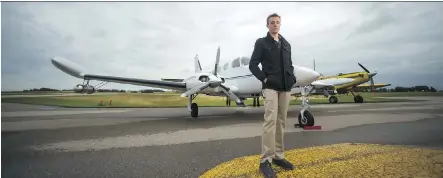  ?? ARYN TOOMBS/ CALGARY HERALD ?? Andrew Brice, captain and pilot for Weather Modificati­on Inc., and several other pilots with the organizati­on were in the air during Wednesday’s storm doing cloud seeding to try to prevent hail.