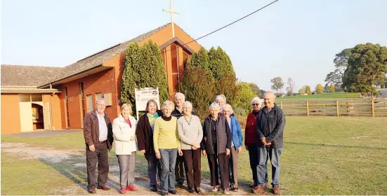  ??  ?? Among the St Luke’s Co-operating Church congregati­on to see out the final service at the church were Chris Waddell, Margaret Hardie, Rev. Chris Duxbury, Elizabeth Loane, Graham Hardie, Val Pratt, Frances Telford, Elizabeth Medling, Col Peterson,...