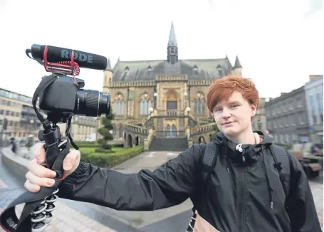  ?? Picture: Kris Miller. ?? 17-year-old Callum Christie, from the Charleston area of Dundee, started posting videos online and is now turning his hobby into someong more serious.