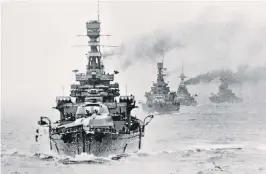  ?? ?? Griffiths in tropical uniform and, above right, HMS Repulse pictured in the early 1920s leading the battle cruiser squadron of the Atlantic fleet