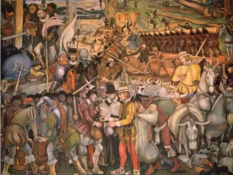  ??  ?? VERACRUZ. La pintura representa la fundación por parte de los expedicion­arios españoles de la Villa Rica de la Veracruz, primera ciudad autónoma creada en territorio mexicano como colonia directa de España.