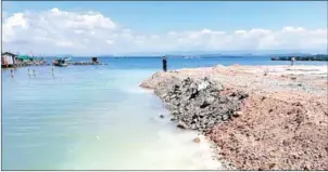  ?? SUPPLIED ?? A view of the beach that has been filled with soil in Preah Sihanouk province’s Stung Hav district.