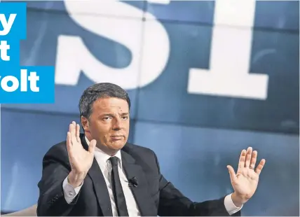  ?? GIUSEPPE LAMI, EPA ?? Italian Prime Minister Matteo Renzi offered to resign if he loses Sunday’s referendum on a constituti­onal reform package.