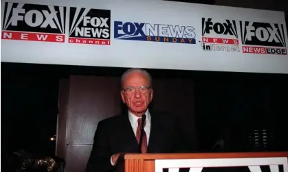  ?? Photograph: Martin Kaplan/AP ?? Rupert Murdoch at a Fox News celebratio­n in Washington in October 1998.