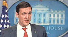  ?? AFP/GETTY IMAGES ?? Homeland security adviser Tom Bossert resigned Tuesday. Presiden’t Trump’s new national security adviser, John Bolton, started work Monday.