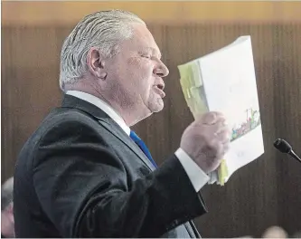  ?? CHRIS YOUNG THE CANADIAN PRESS ?? PC Leader Doug Ford the 11 appointmen­ts were necessary because of the short time to the province’s election.