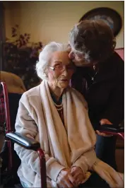  ?? ?? Evelyn Persico, 84, right, spends time with Edith Ceccarelli the day before her 116th birthday.