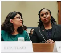  ?? AP/PABLO MARTINEZ MONSIVAIS ?? Reps. Rashida Tlaib (left) and Ayanna Pressley criticized President Donald Trump on Sunday, assuming they were the focus of his tweets targeting a group of what he described as “‘Progressiv­e’ Democrat Congresswo­men.”