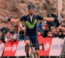  ?? BETTINI ?? Il trionfo solitario di Alejandro Valverde, 36 anni