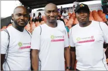  ??  ?? L-R; Team Lead, New Media, Diamond Bank Plc. Udoka Oguamanam; Interim CEO, Central Securities and Clearings System CSCS, Mr. Bola Adeeko; and Media Relations Officer, Diamond Bank Plc. Mr. Eze Anyanwu, at the 2017 Nigerian Stock Exchange Corporate...