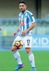  ?? Esploso ?? Gianluca Caprari, classe 1993, è di proprietà dell’Inter Quest’anno ha disputato un’ottima stagione al Pescara, segnando 9 gol (LaPresse)
