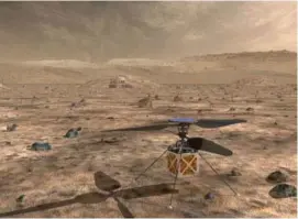  ?? NASA PARA LN ?? Un ‘rover’ será la compañía del pequeño helicópter­o que la Nasa espera mandar a Marte en dos años.