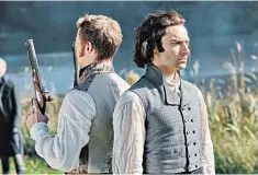  ??  ?? Dual purpose: Max Bennett as Monk Adderley with Aidan Turner as Ross Poldark