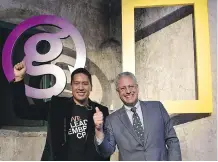  ?? GEORGE PIMENTEL. ?? Bruce Poon Tip, founder of G Adventures, left, and Gary Knell, CEO of National Geographic Society. The two companies are partners in a new line of existentia­l trips.