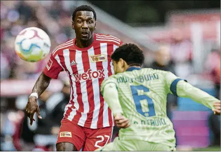  ?? FOTO: GETTY ?? Sheraldo Becker (27) es el hombre-gol de un Union Berlín que tiene 17 puntos tras 5 triunfos y 2 empates