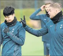  ?? FOTO: EFE ?? Son y Alderweire­ld, entrenando ayer con el Tottenham