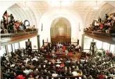  ?? AP Photo/Rob Carr, File ?? ■ Then-Democratic presidenti­al candidate Sen. Barack Obama, D-Ill., speaks March 4, 2007, at Brown Chapel AME Church in Selma, Ala. The church tops the 2022 list of the nation’s most endangered historic places, according to the National Trust for Historic Preservati­on.