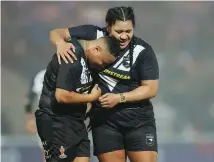  ?? Photo / Photosport ?? Mele Hufanga (left) and Amber Hall have impressed for the Kiwi Ferns.