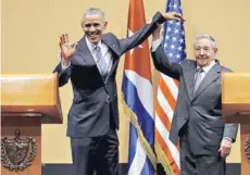  ??  ?? En mayo de 2016 Barack Obama visita Cuba, uno de los hitos en el proceso de acercamien­to entre ambos países.