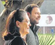  ?? MOHD ZAKIR/HT FILE ?? ▪ Congress president Rahul Gandhi with Sonia Gandhi in New Delhi.