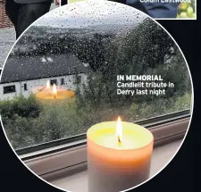  ??  ?? IN MEMORIAL Candlelit tribute in Derry last night