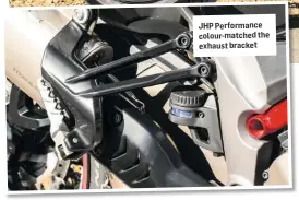  ??  ?? JHP Performanc­e colour-matched the exhaust bracket