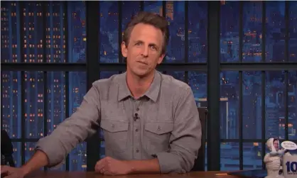  ?? Photograph: YouTube ?? Seth Meyers on Trump’s White House records: ‘When they finally subpoena those notepads, they’re just going to be filled with random doodles and inscrutabl­e comments like “ingest bleach, maybe?”’