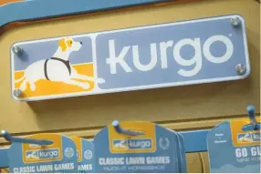  ?? (Miesha Miller/Reuters) ?? A SIGN for Kurgo products is displayed at the company’s showroom in Salisbury, Massachuse­tts, last month.