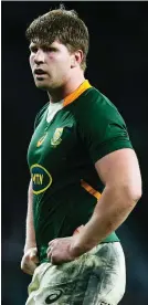  ?? /Getty Images ?? Springbok Evan Roos during the match against England in London.