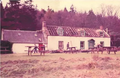  ??  ?? Extensive work being carried out on the cottage and stable block after it was purchased in 1977.