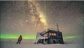  ?? Martin Wolf National Science Foundation ?? A TINY neutrino detected by the IceCube lab in Antarctica, above, was traced to a powerful quasar known as a blazar 4 billion light-years away from Earth.