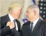  ?? GIL COHEN-MAGEN/GETTY ?? President Donald Trump and Israeli Prime Minister Benjamin Netanyahu on May 23, 2017, at the Israel Museum in Jerusalem. A poll shows American Jewish voters marginally approve of Trump’s handling of U.S.-Israeli relations but strongly disapprove of his overall performanc­e.