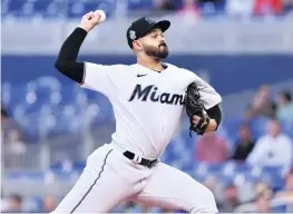  ?? JIM RASSOL AP ?? Pablo Lopez gave up one run on three hits in seven innings against the Brewers. He struck out 11 and walked none. HIs previous best was nine strikeouts on five occasions.